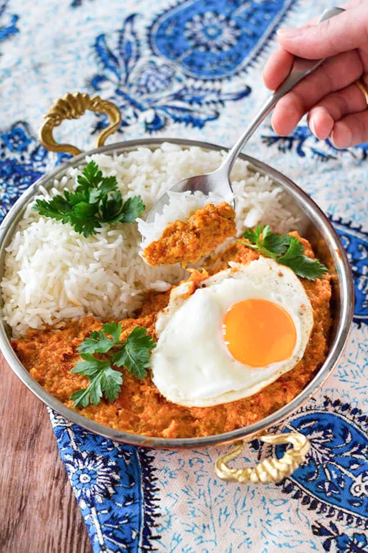Mirza Ghasemi is a Persian eggplant and tomato dish that's very flavorful. This vegetarian eggplant recipe is super easy to make and everyone will ask for seconds!