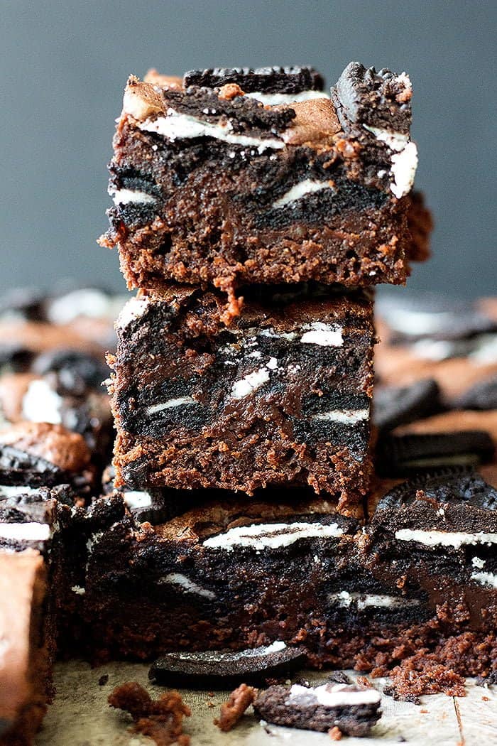 This is the one and only Oreo brownies recipe you'll ever need. Fudgy brownies stuffed and topped with Oreos are so good, you won't be able to stop eating!
