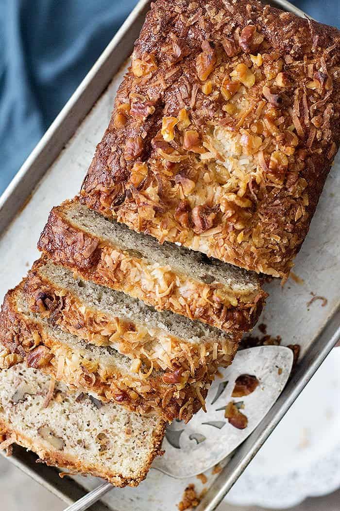 Enjoy tropical flavors with this coconut banana bread. 