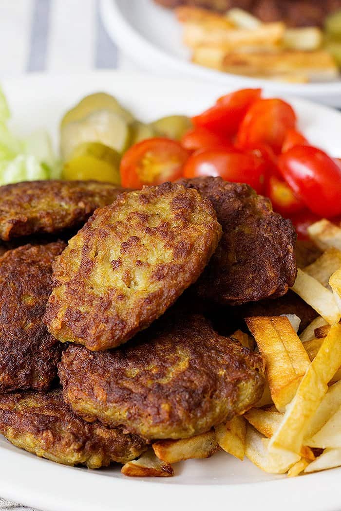 Kotlet is Persian meat patties pan fried in oil and served with French fries. 