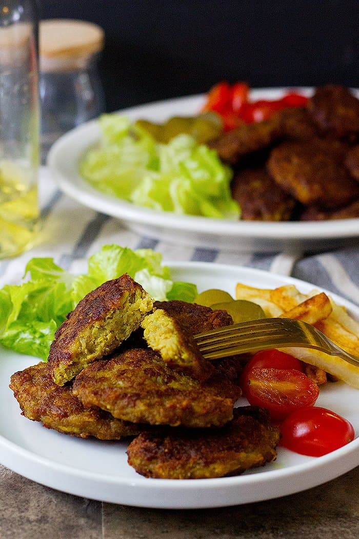 Kotlet is made with ground beef or lamb or a combination of both. 