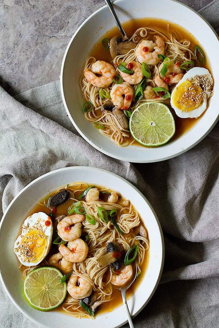 This spicy ramen recipe is going to be your favorite ramen recipe! Spicy ramen broth with delicious noodles and topped with a soft yolk egg is great for dinner.