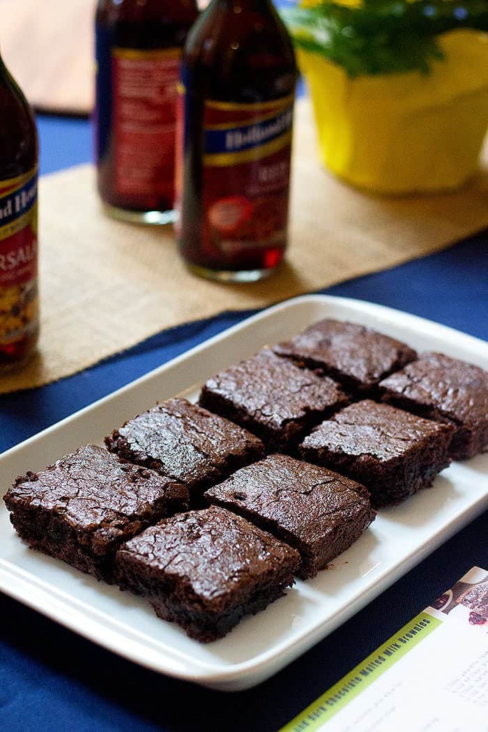 Brownies made with Holland House cooking wine.