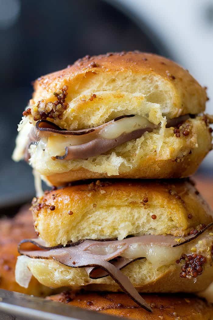 These Hawaiian roll roast beef sandwiches can be made in less than 20 minutes and is a crowd pleaser. 