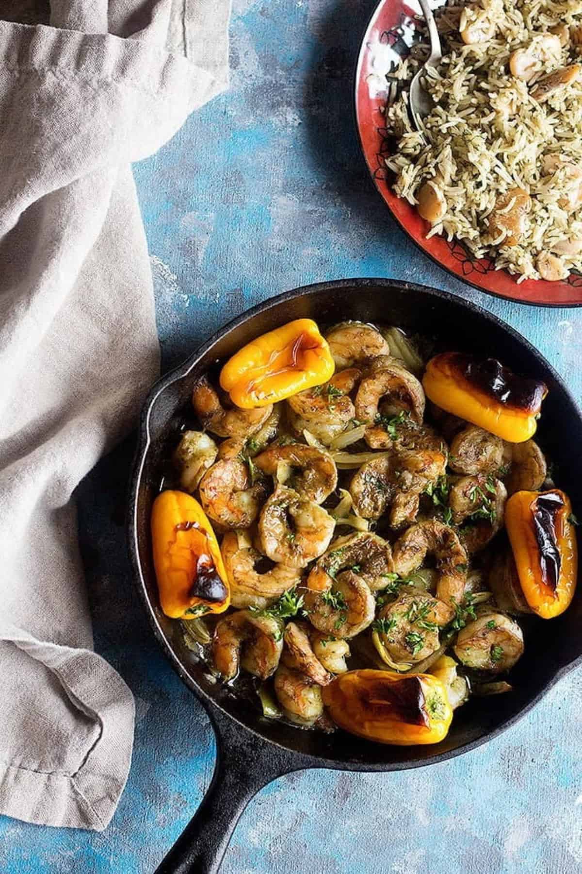 This delicious baked shrimp recipe is a winner! Flavored with Moroccan chermoula sauce, this shrimp recipe is definitely a family favorite. It's easy, simple and packed with so much flavor. You can serve it with white or brown rice.