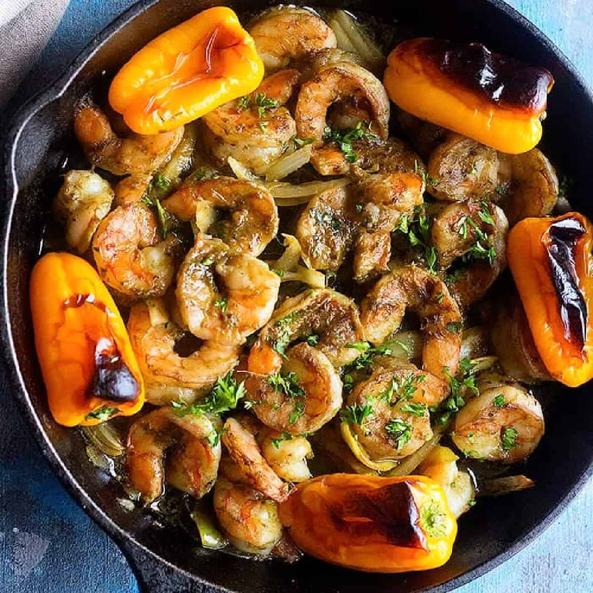 Baked shrimp flavored with chermoula sauce is so delicious and easy to make. You can serve it with white or brown rice.
