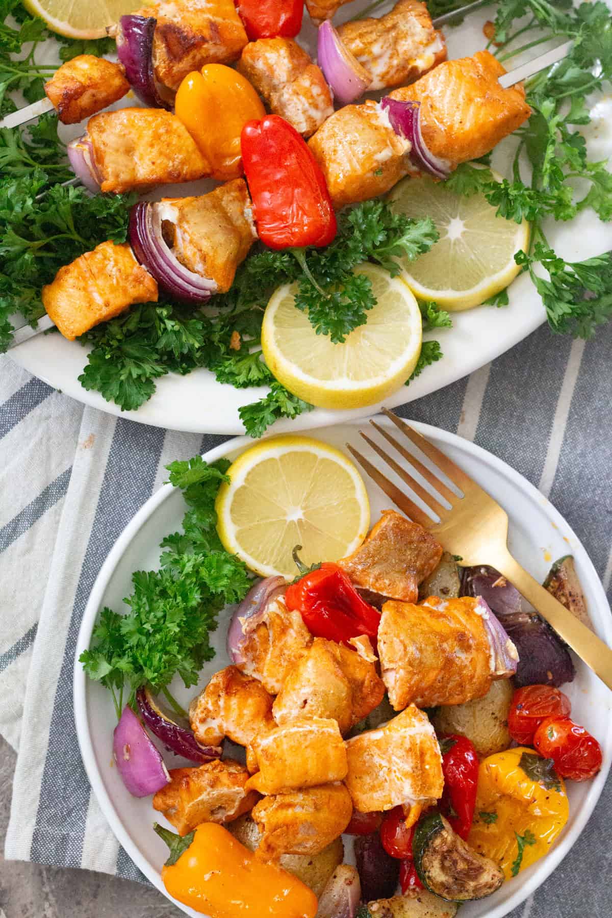 salmon shish kabobs are perfect for summer entertaining. 
