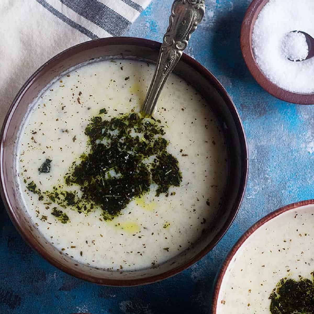Turkish yogurt soup yayla corbasi