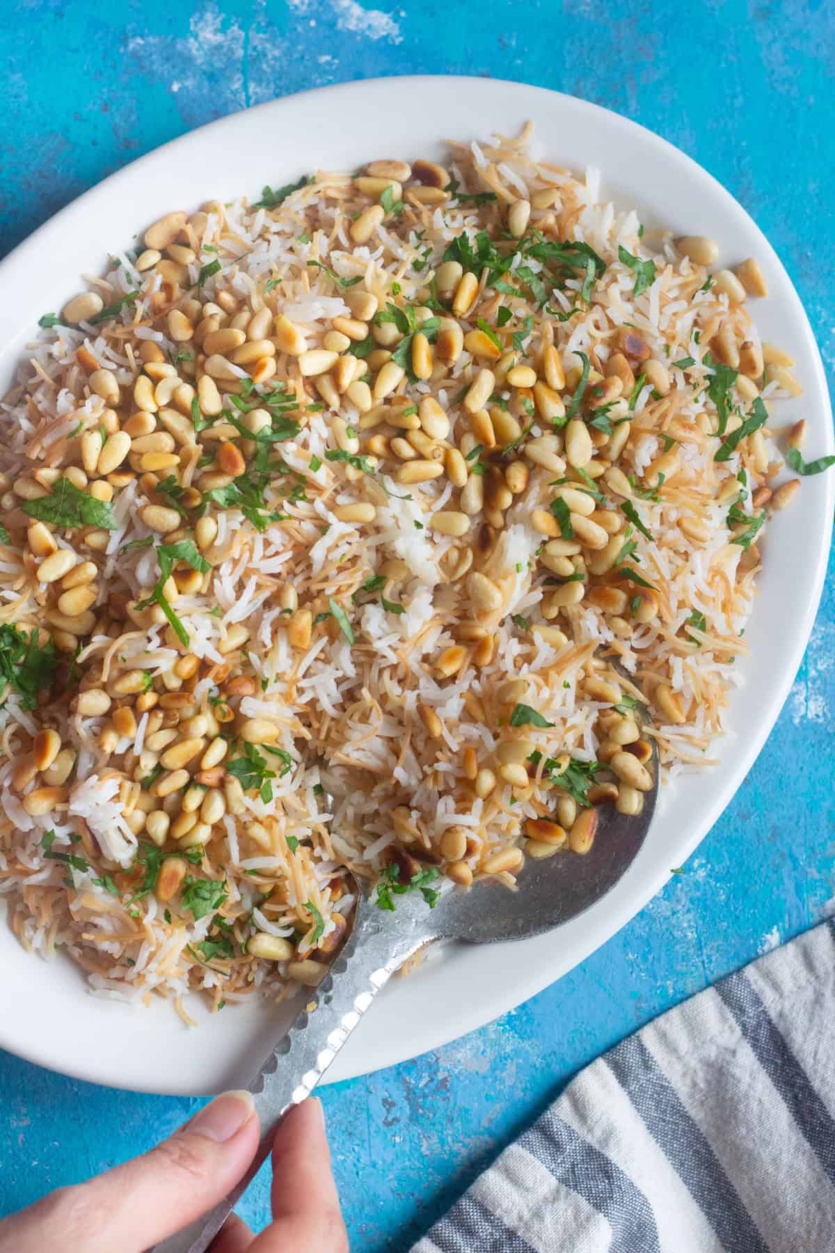 Lebanese rice with vermicelli is a delicious Middle Eastern side dish. It's made with only three ingredients and makes the perfect side dish for any main dish.