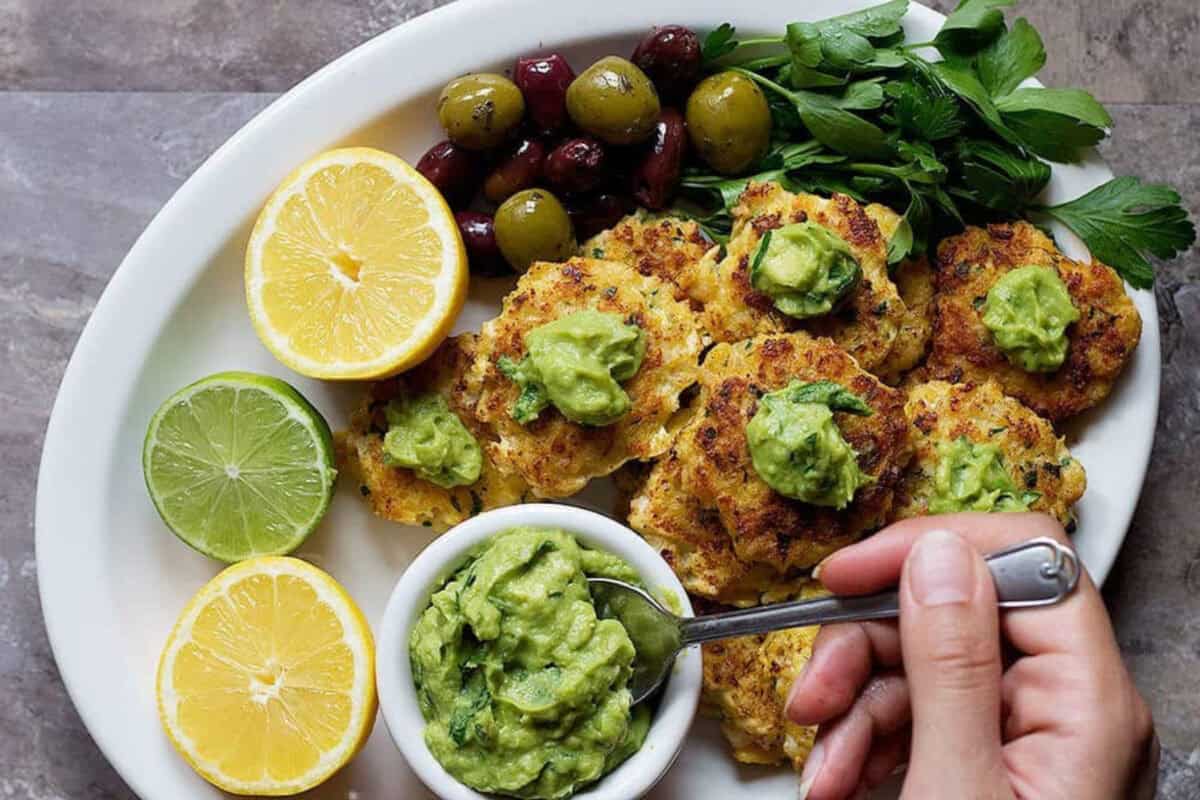 Serve shrimp patties with zesty avocado dipping sauce. 
