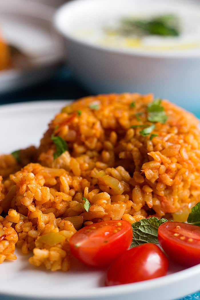 Turkish bulgur pilaf is a common side dish that's vegetarian and easy to make. 