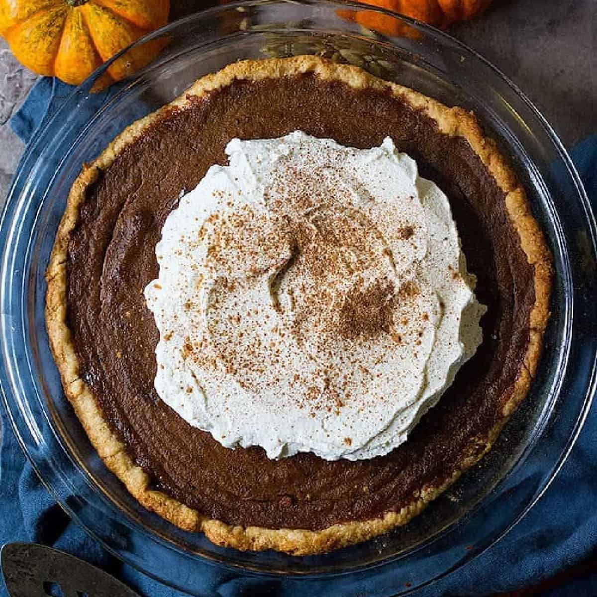Homemade pumpkin pie with chai spice is exceptionally delicious. Warm spices give this holiday classic a delicious twist.
