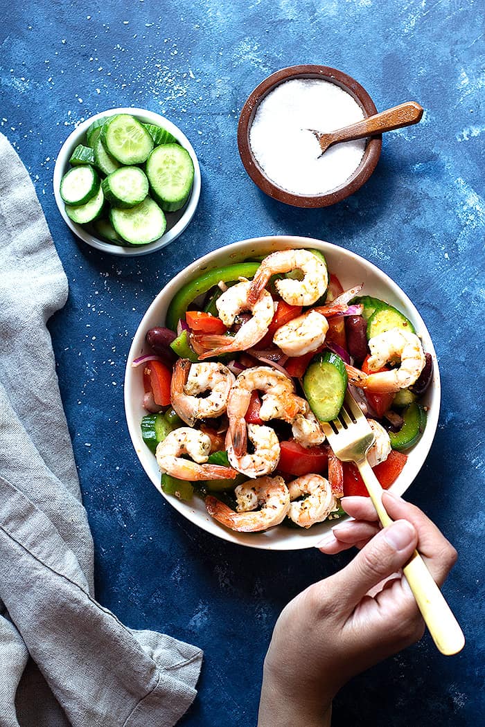 Mediterranean shrimp salad