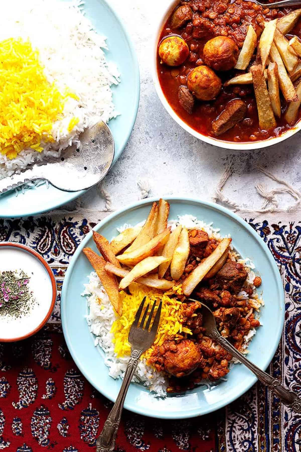 Khoresh gheimeh is a Persian stew made with lamb and split chickpeas. Learn how to make gheimeh recipe with a step-by-step tutorial and video. 