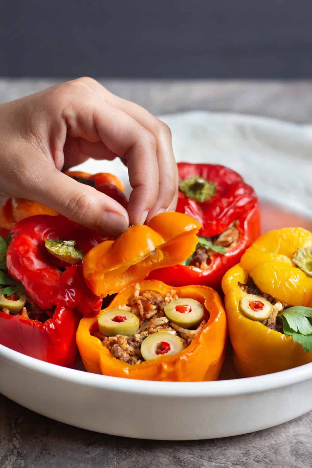 This baked stuffed peppers recipe is easy and tasty