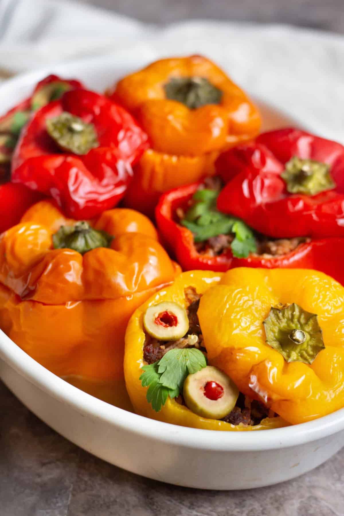 Mediterranean stuffed peppers are great for family meals.