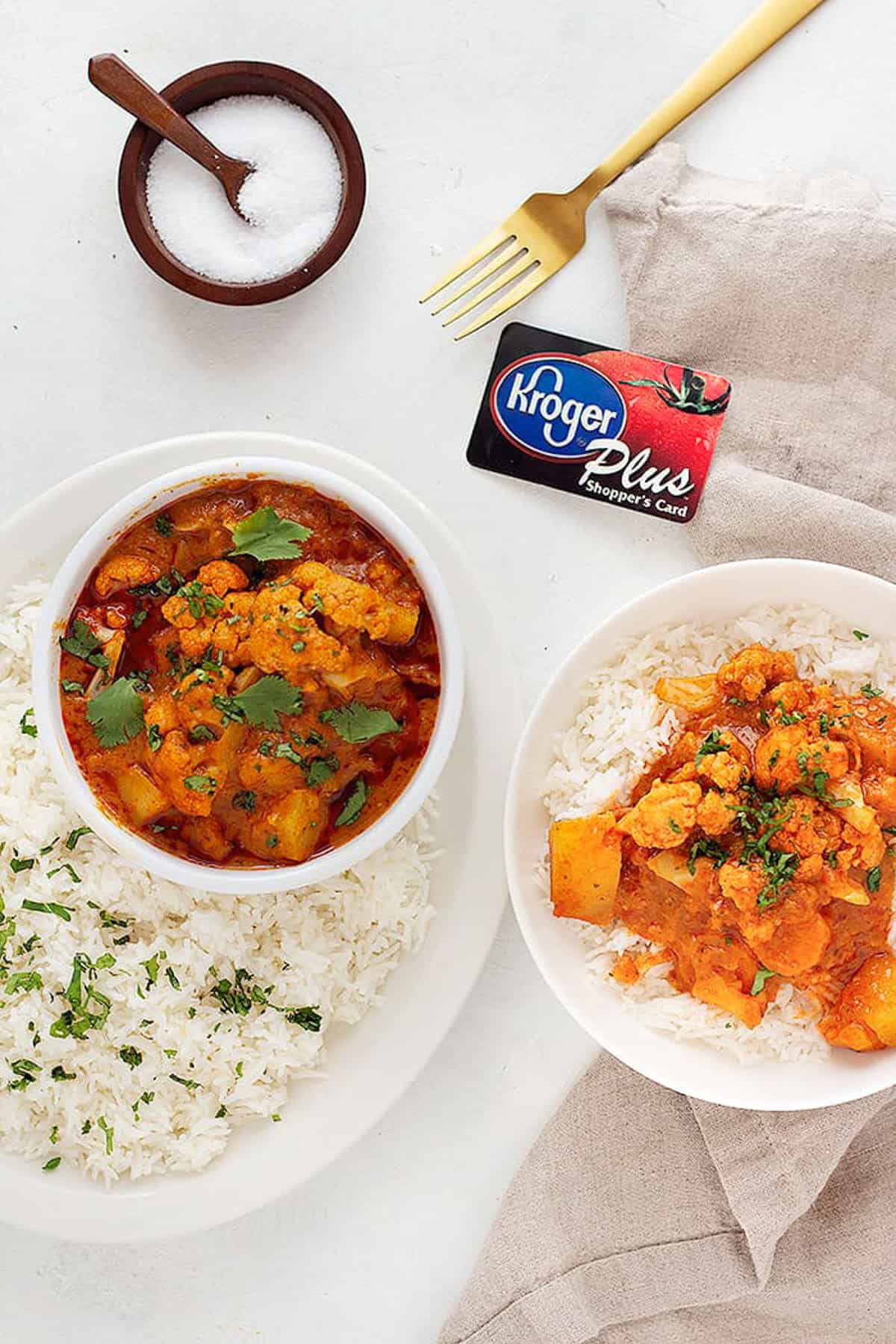 You can get all your ingredients at your local kroger store to make this Indian inspired dish. 