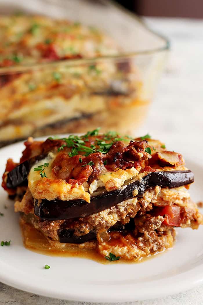 Classic eggplant lasagna recipe. This is like the popular lasagna, but made without the noodles. 