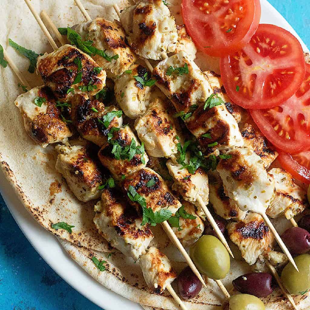 Greek Chicken Souvlaki With The Best Lemon Garlic Marinade 