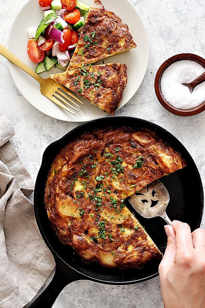 Spanish tortilla is simple yet so satisfying. You can serve it warm or at room temperature.