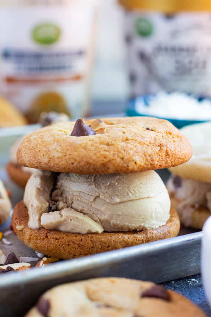 You can use chocolate chip ice cream or sugar cookies.