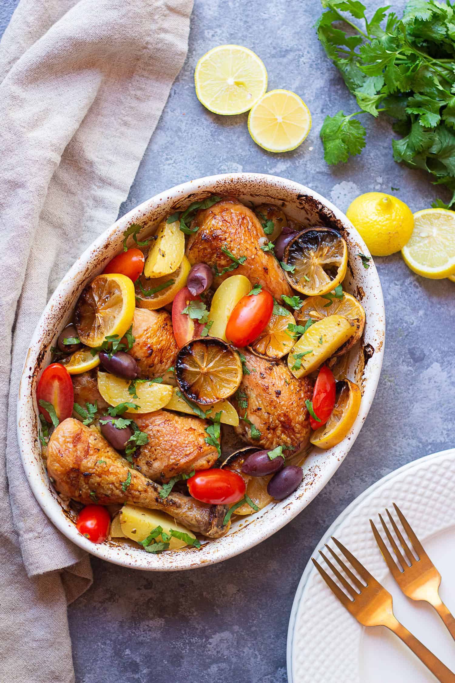 Greek chicken and potatoes