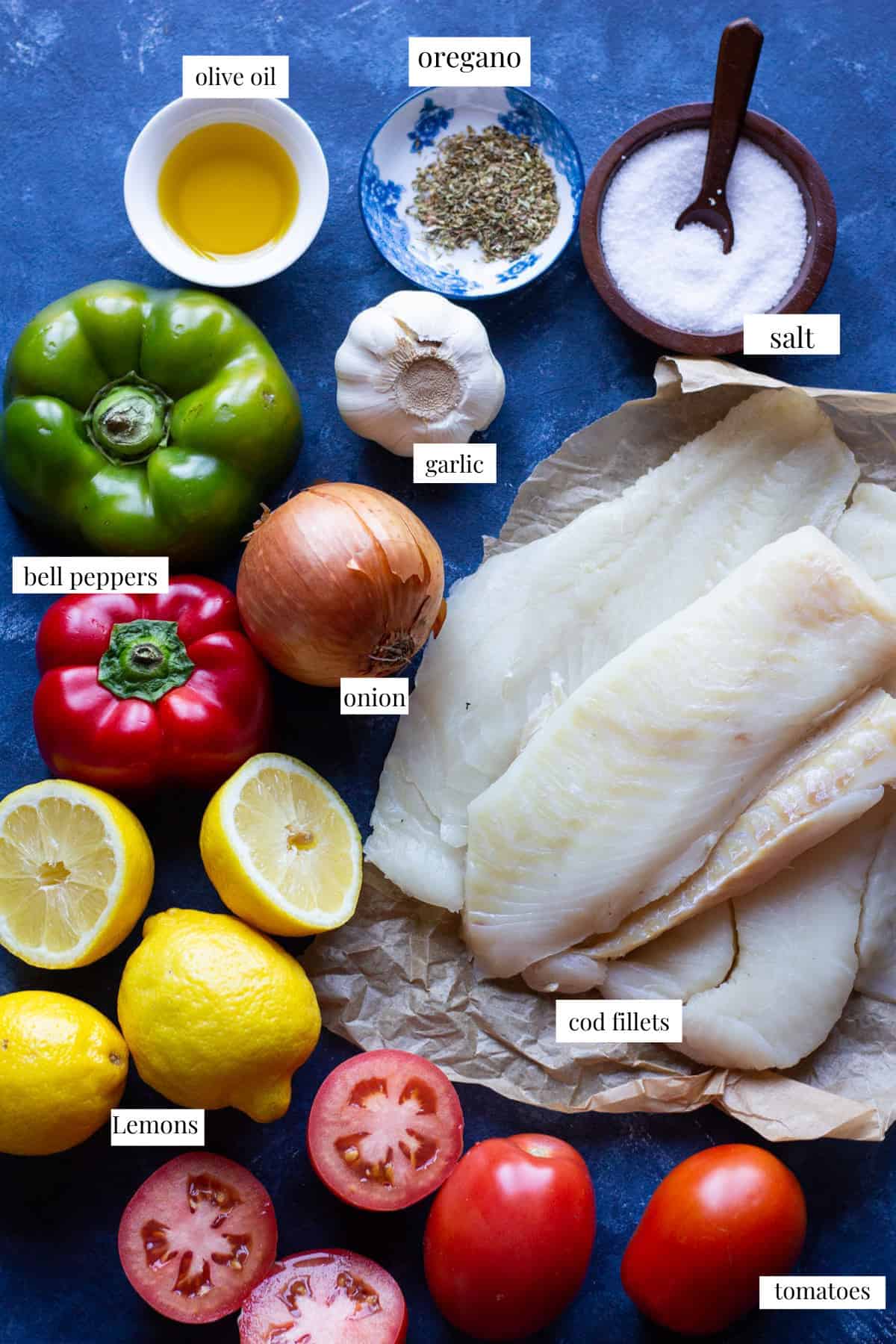 This Mediterranean style baked cod is so delicious. Tender cod fillets are cooked in a flavorful tomato sauce and topped with lemon for some bright flavors! You can serve this dish with rice, veggies or potatoes. It's packed with flavor and everyone loves it. No more boring and plain fish because this one is a keeper!