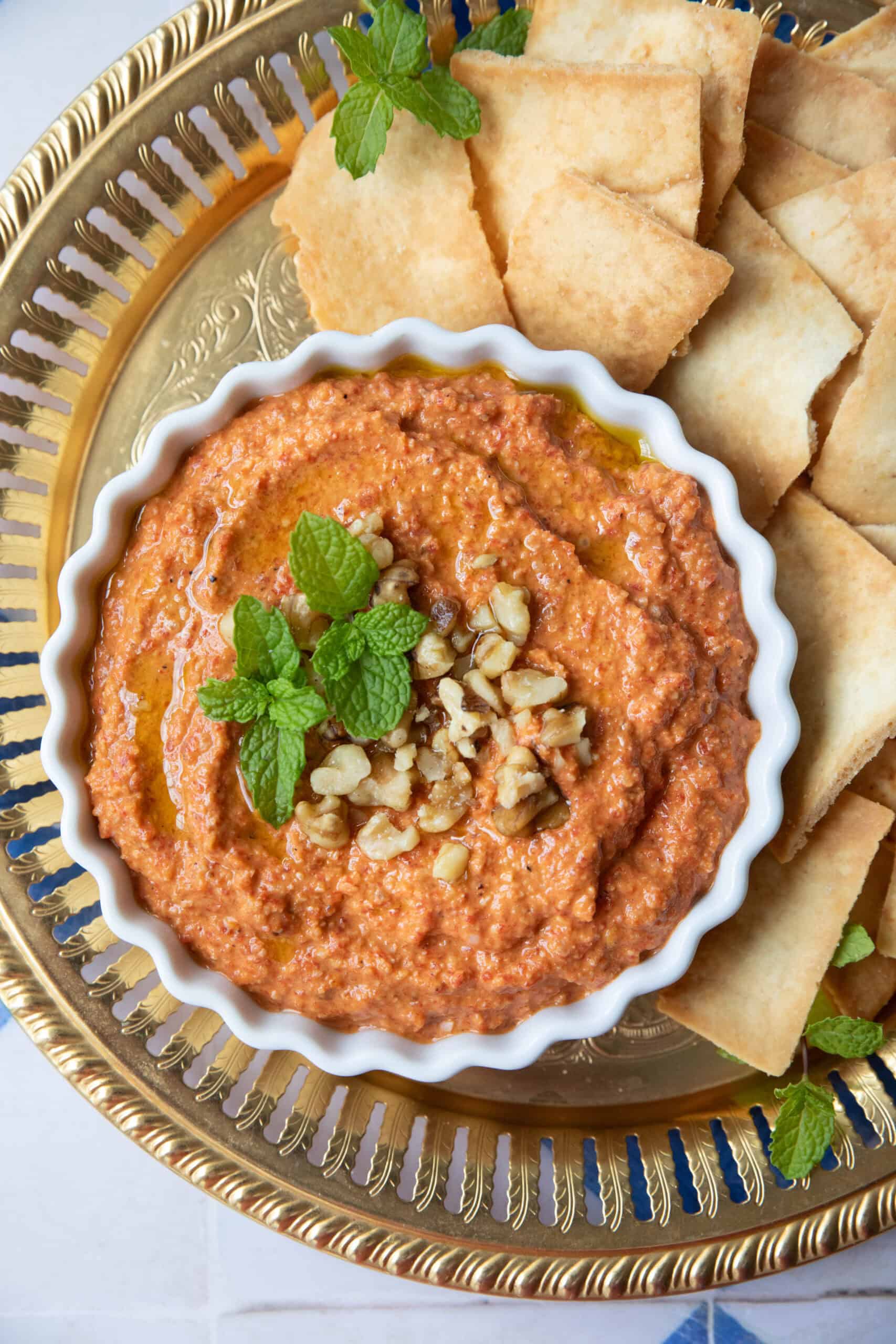Muhammara is a delicious roasted red pepper and walnut dip that's full of amazing flavors! This muhammara dip is a great alternative to classic dips and can be made in no time. Muhammara is a tasty roasted red pepper dip from Aleppo, Syria. This classic Muhammara recipe is made with roasted red peppers, walnuts and olive oil.