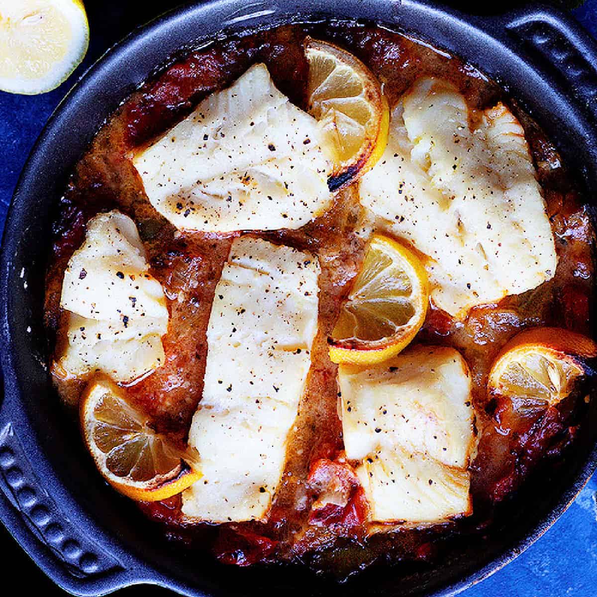 This Turkish-style baked cod recipe is a keeper. Tender cod pieces are cooked in a delicious pepper and tomato sauce.
