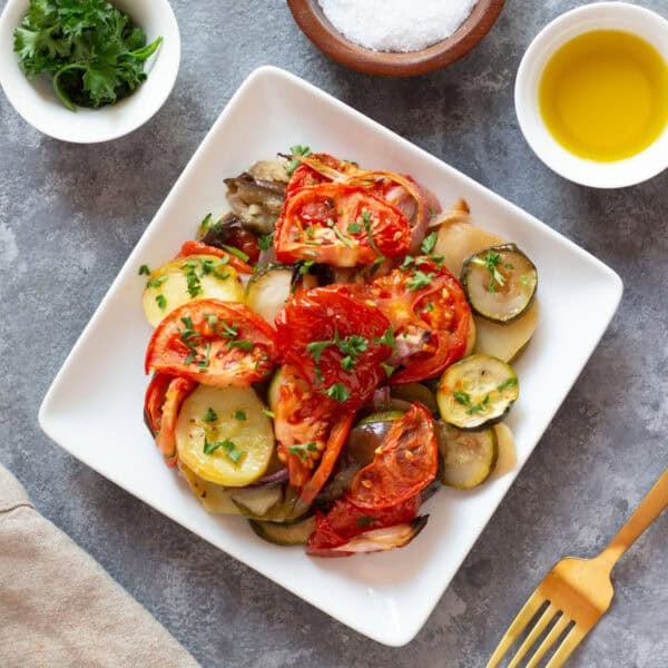 Briam Greek roasted vegetables