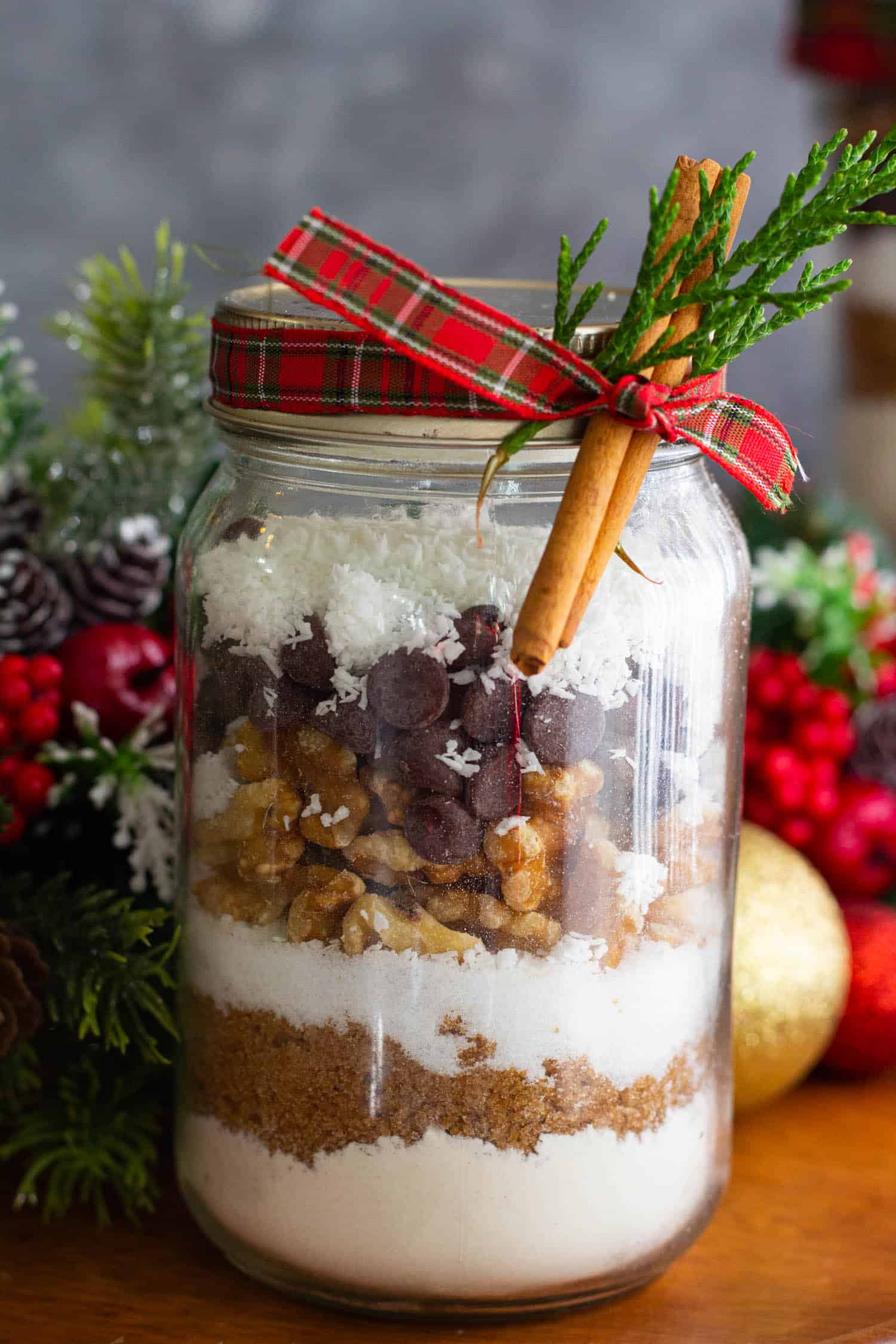Easy homemade cookie mix in a jar is perfect for gifting. 