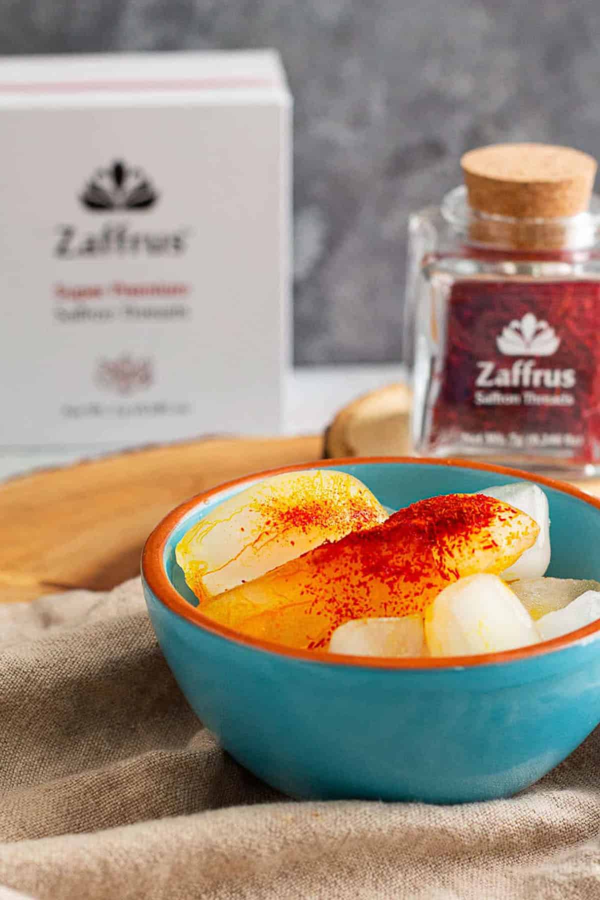 Bloom saffron over ice.