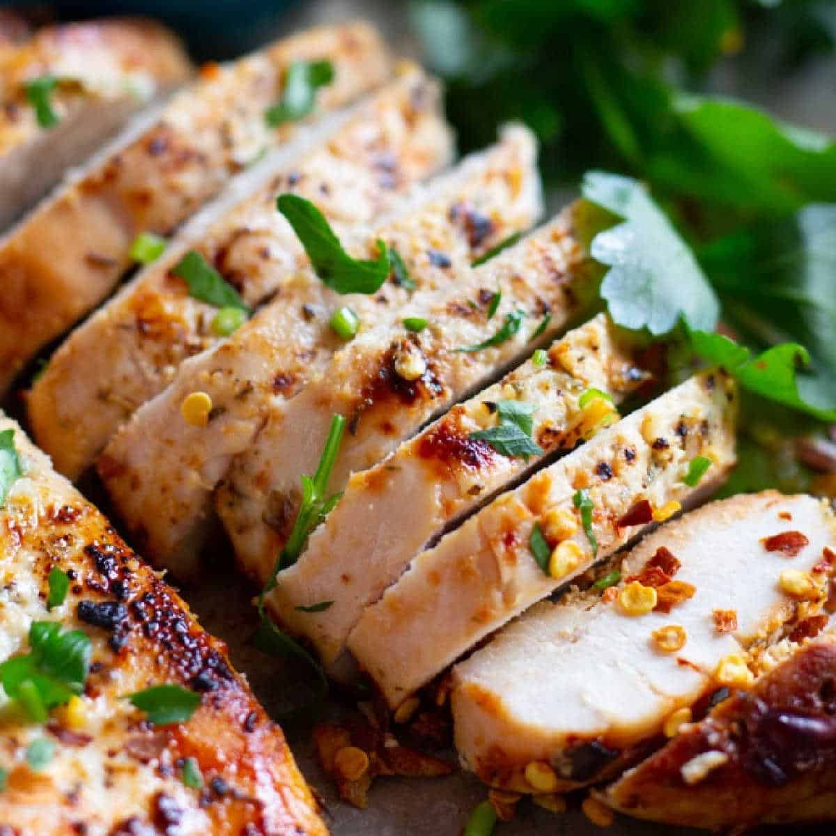 This baked chicken recipe is a weeknight favorite. Marinated in yogurt, lemon and garlic, this chicken is flavorful in every bite.