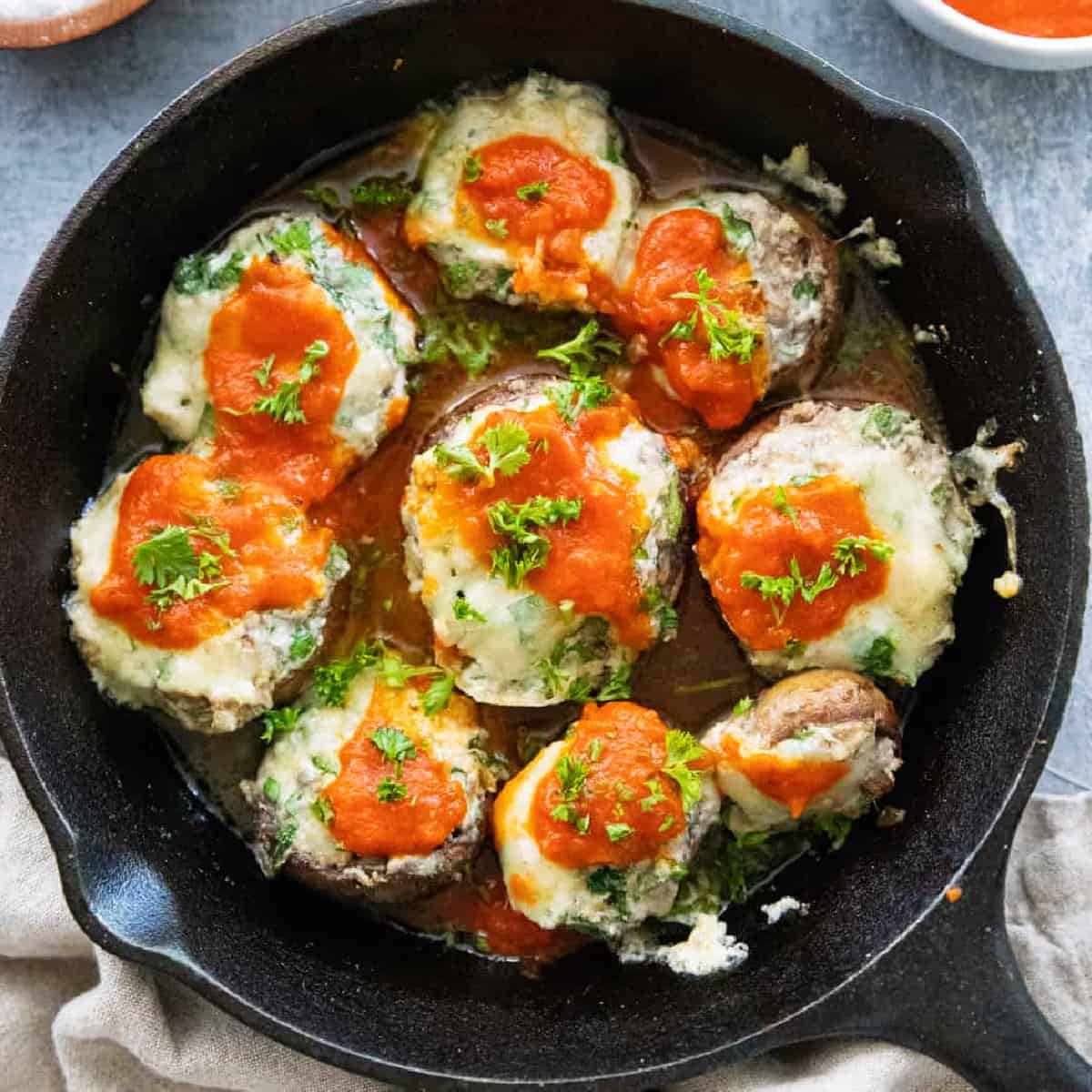 Grilled stuffed mushrooms