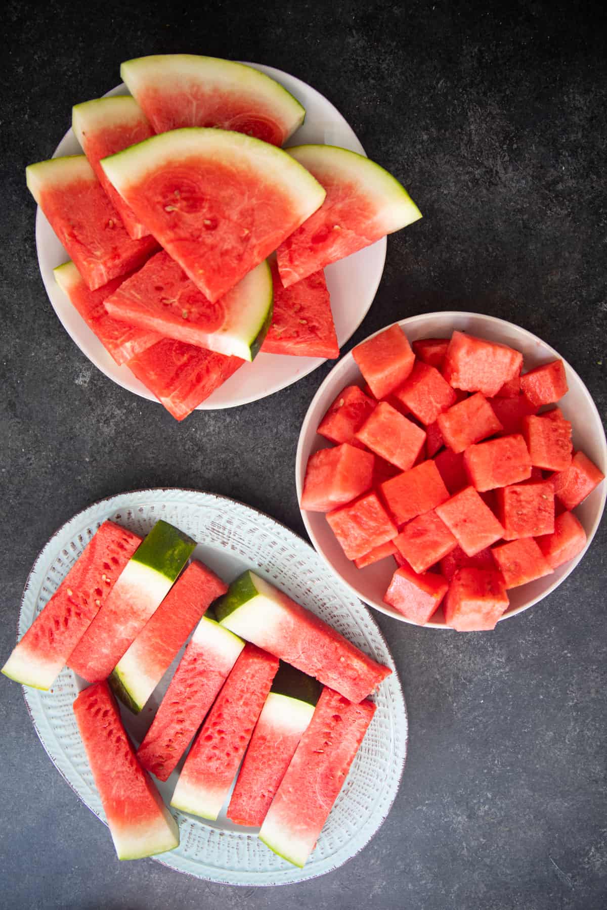 You can cut watermelon into different shapes.