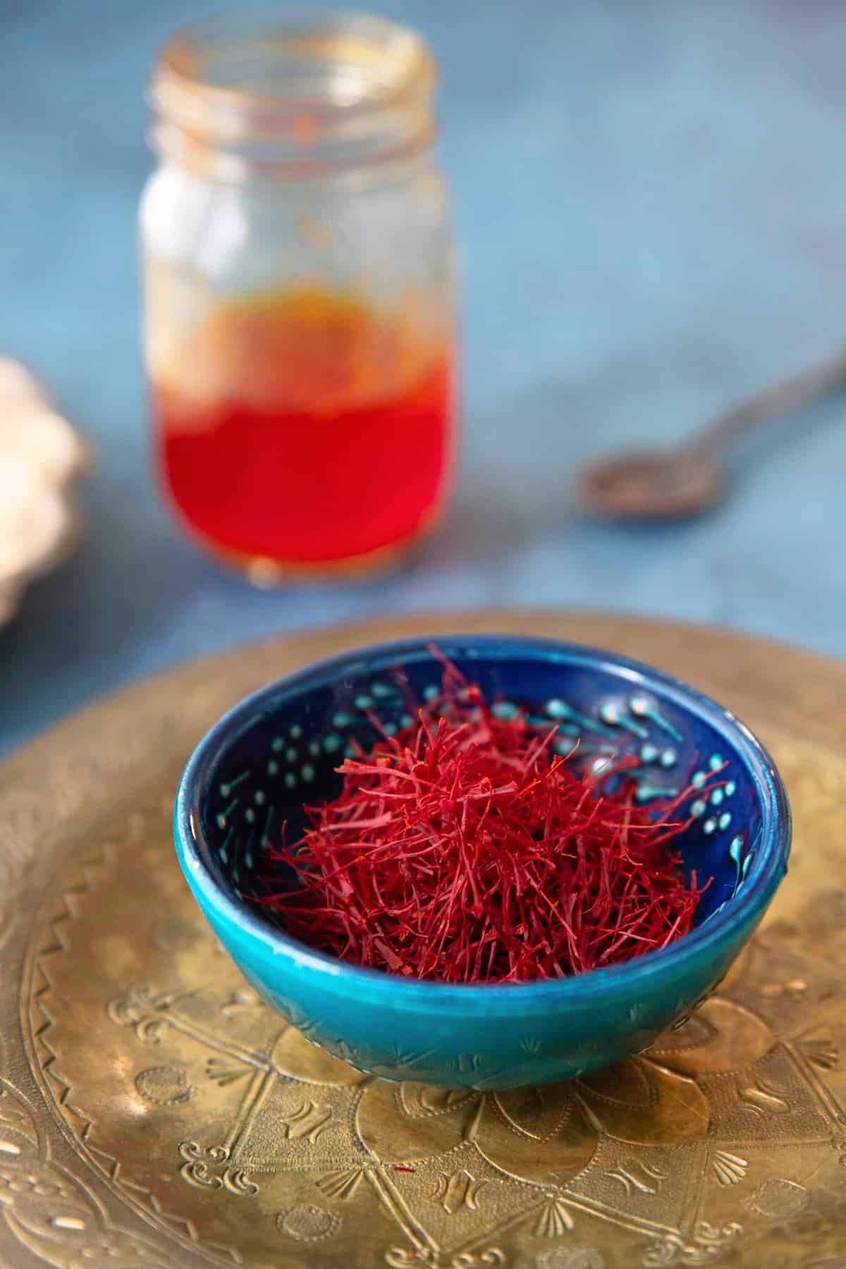 Saffron stands in a bowl. 