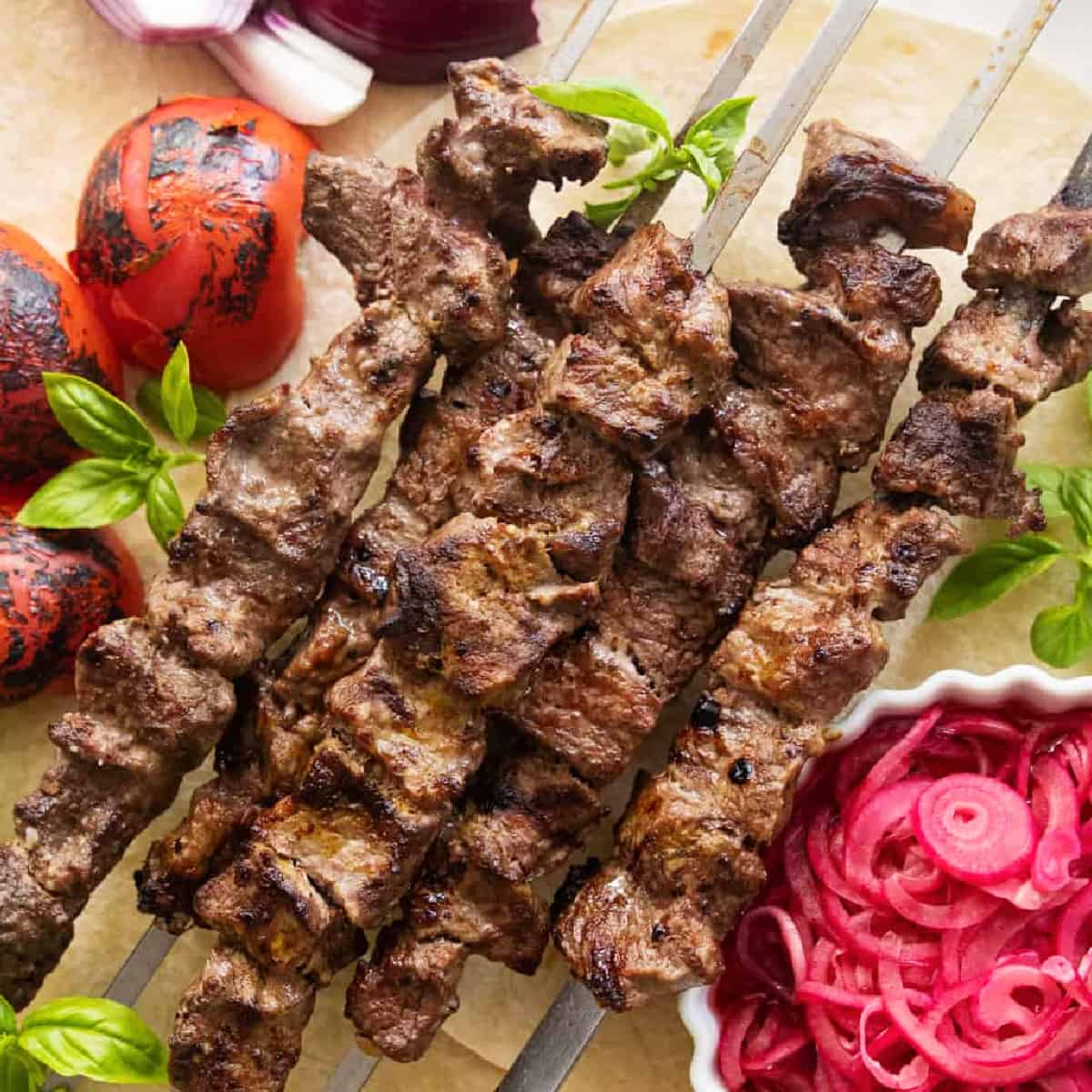 Persian kebab chenjeh kabob.