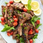 Grilled lamb chops.