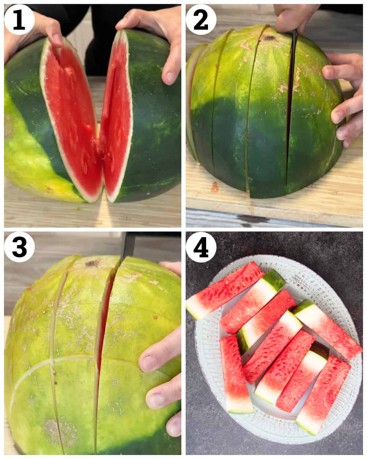 How to cut a watermelon into sticks.