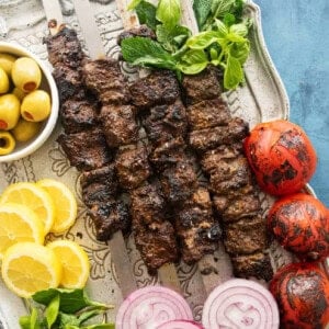 Kabob torsh on the skewers.