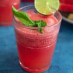 Watermelon juice with lime.