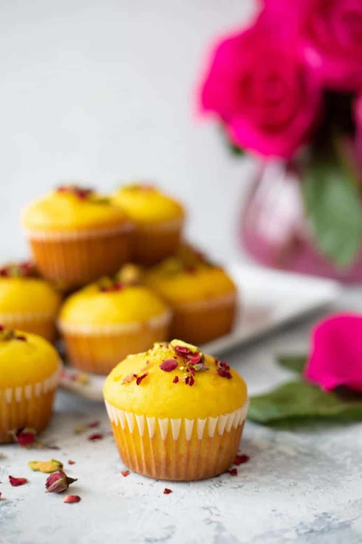 A few Persian love muffins on a white background.