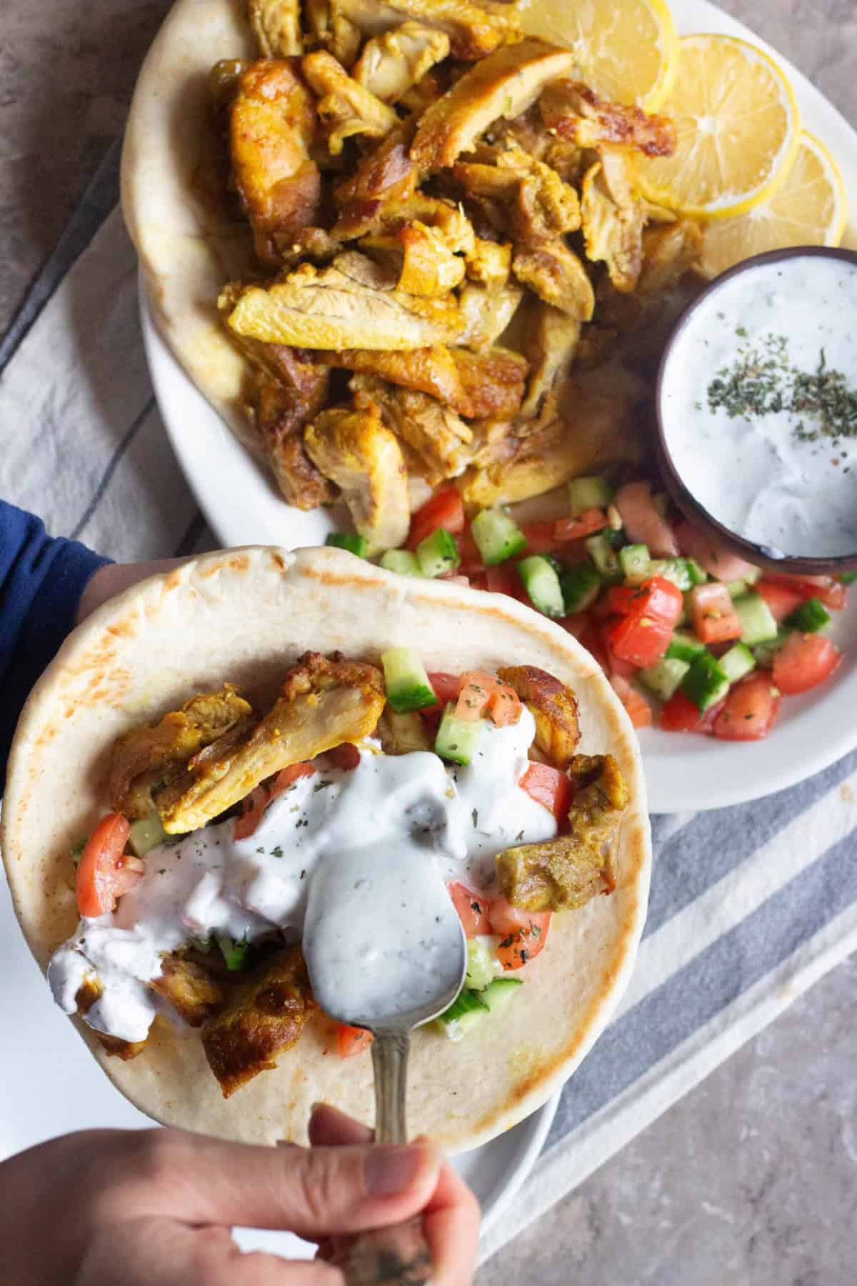 Another way to crisp up the chicken slices is to heat a cast iron skillet over medium high heat and then simply crisp the chicken slices in the skillet as quickly as possible.