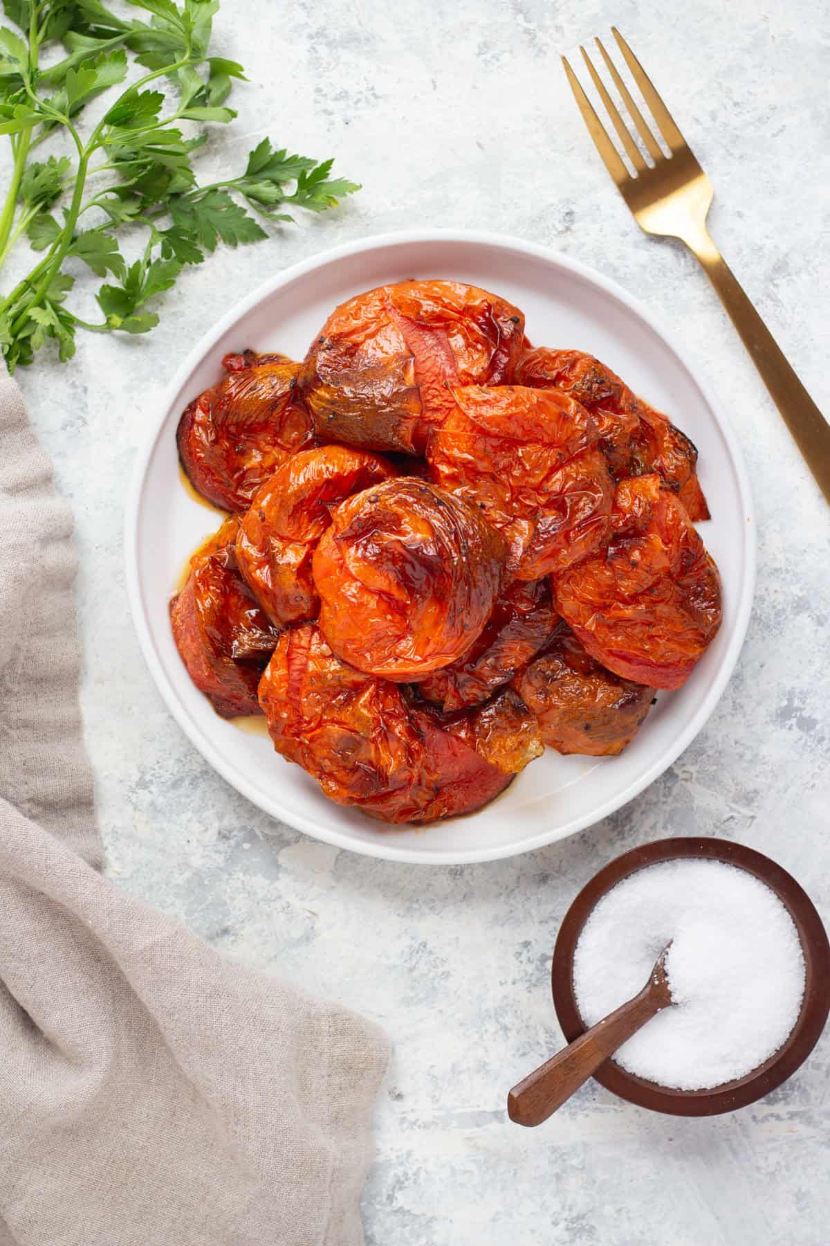 place the tomatoes on a plate.