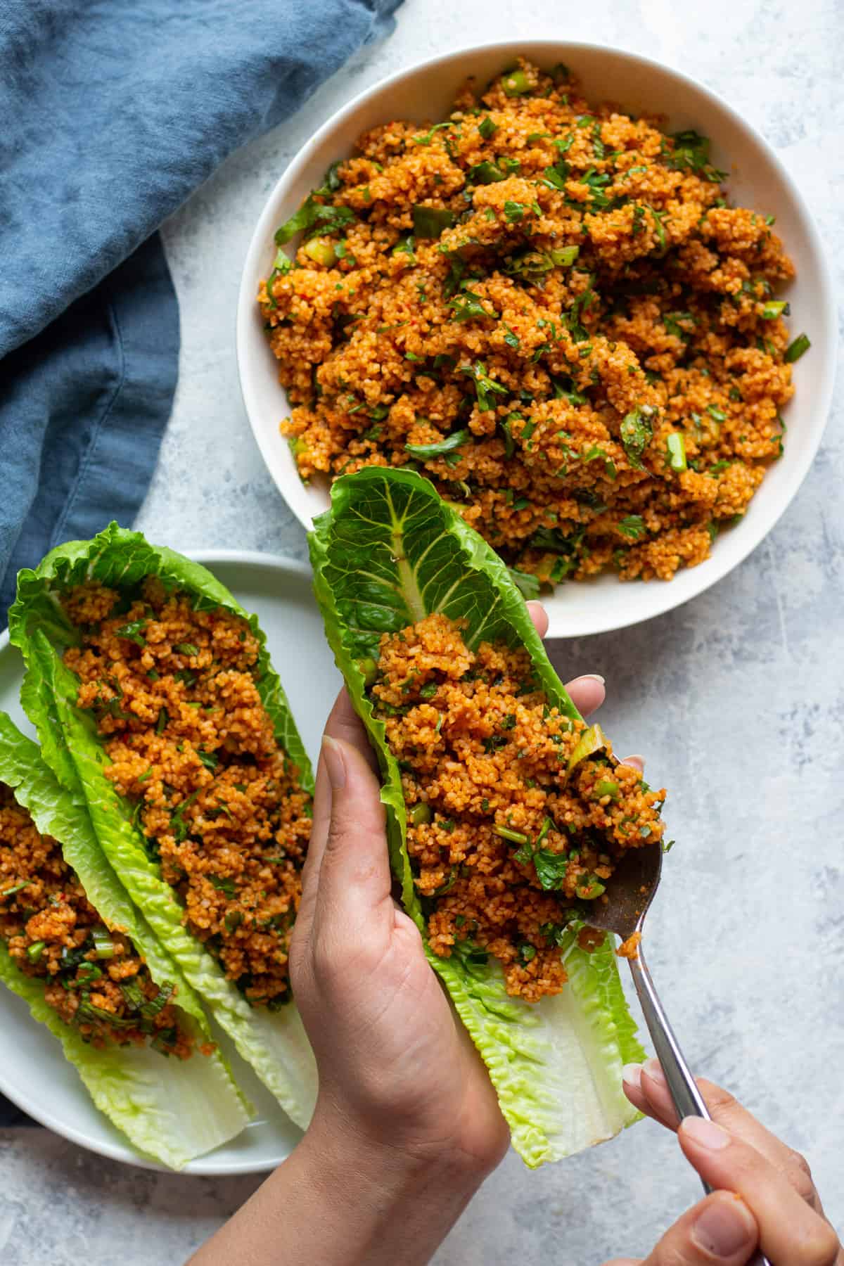 Homemade bulgur salad is healthy and can be served as a light lunch or appetizer. 