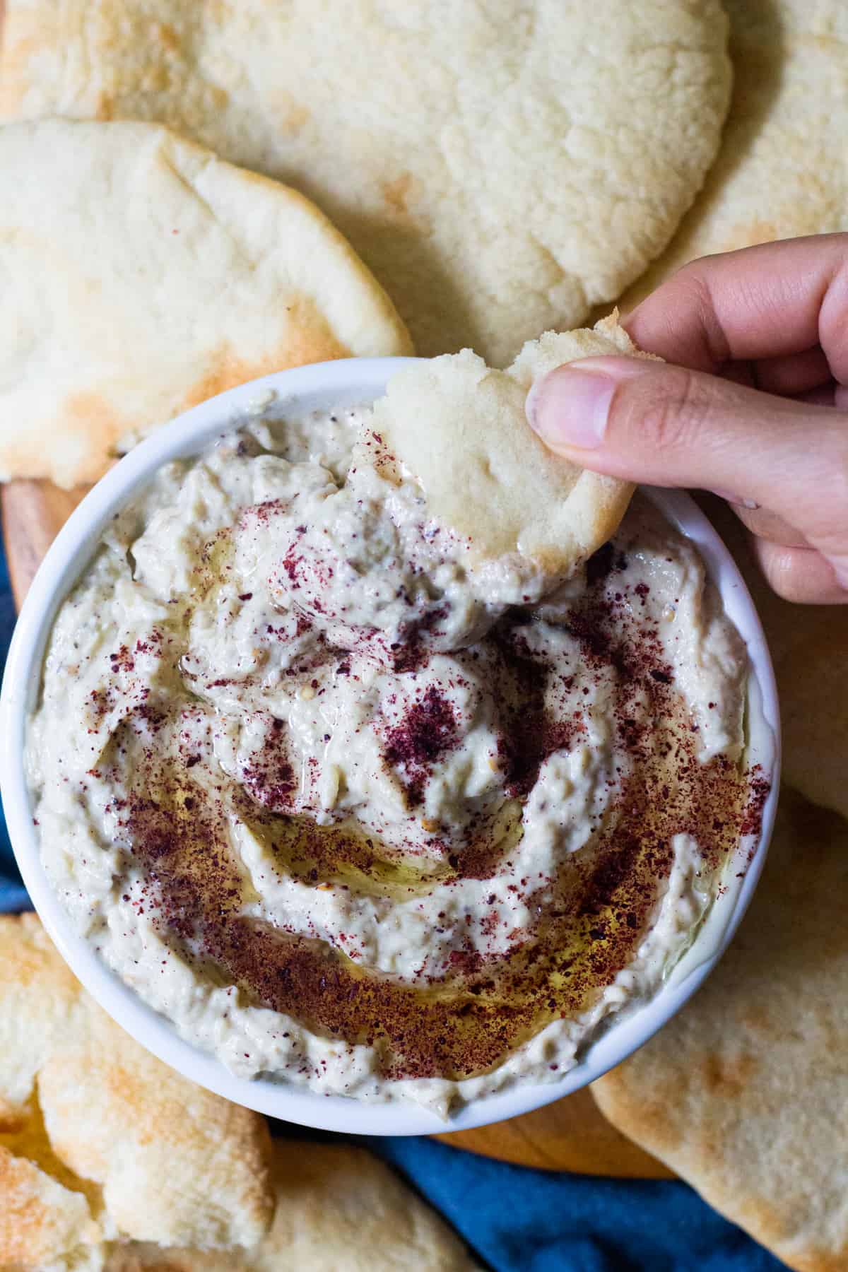 Baba ganoush is a classic middle eastern eggplant recipe. Charred eggplant mixed with tahini makes a delicious dip that you can make in 30 minutes!
