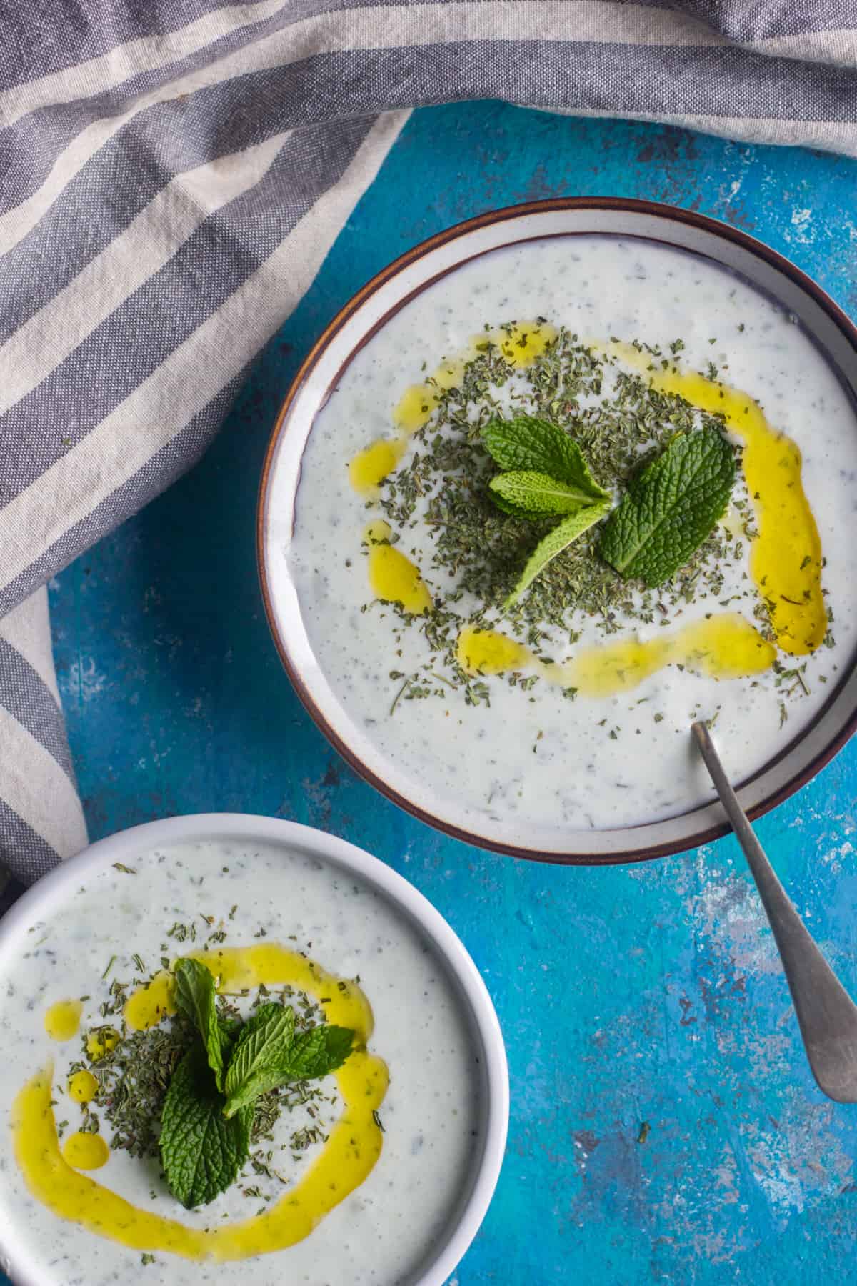 Cacik is a staple of a Turkish Kitchen. This delicious mixture of yogurt and cucumber is perfect for warm days as a light appetizer or side dish.
