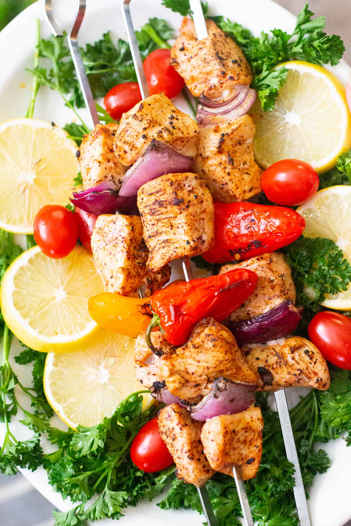 Easy chicken shish kabob recipe made on the grill or in the oven. This Mediterranean chicken kabobs are flavored with delicious spices and are quick to make. 
