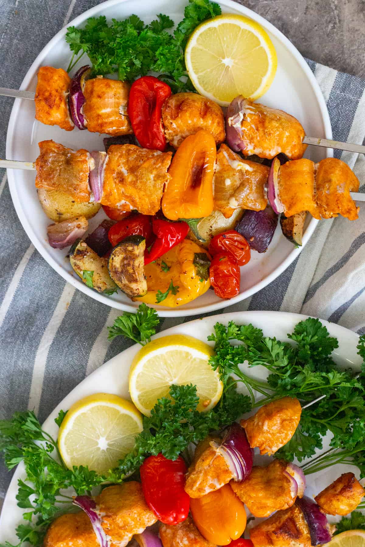 salmon shish kabobs are perfect for summer entertaining. 