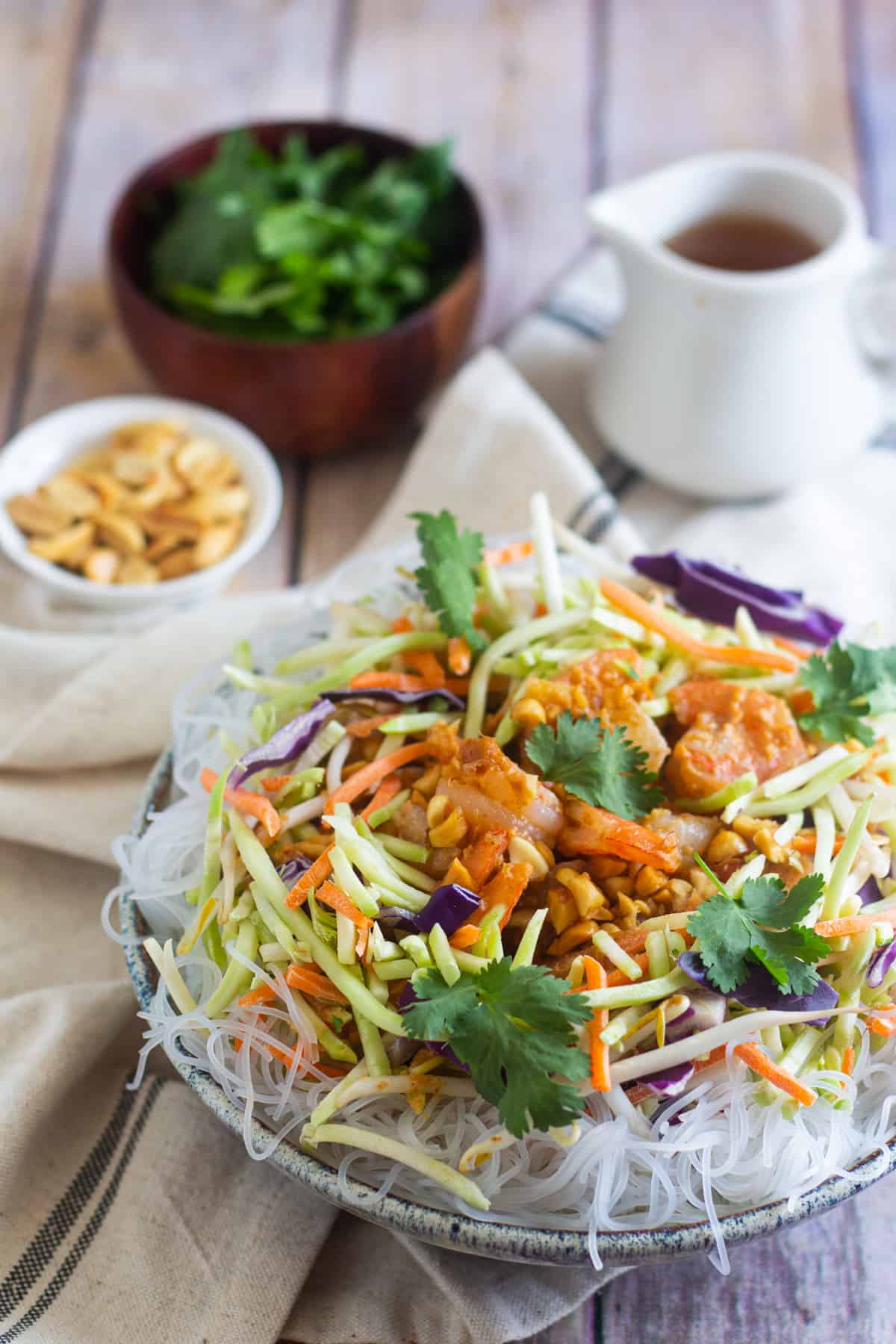 Make this Quick and Easy Shrimp Noodle Salad within minutes and have a delicious meal full of great flavors. Serve this dish with a special spicy peanut sauce for extra flavor.